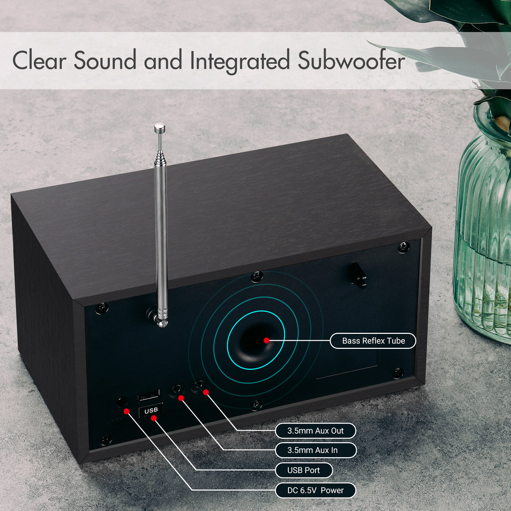 Digital DAB+ FM Dual Radio Alarm Clock Bluetooth Speaker - August MB420 [Refurbished: 6 Month Warranty]