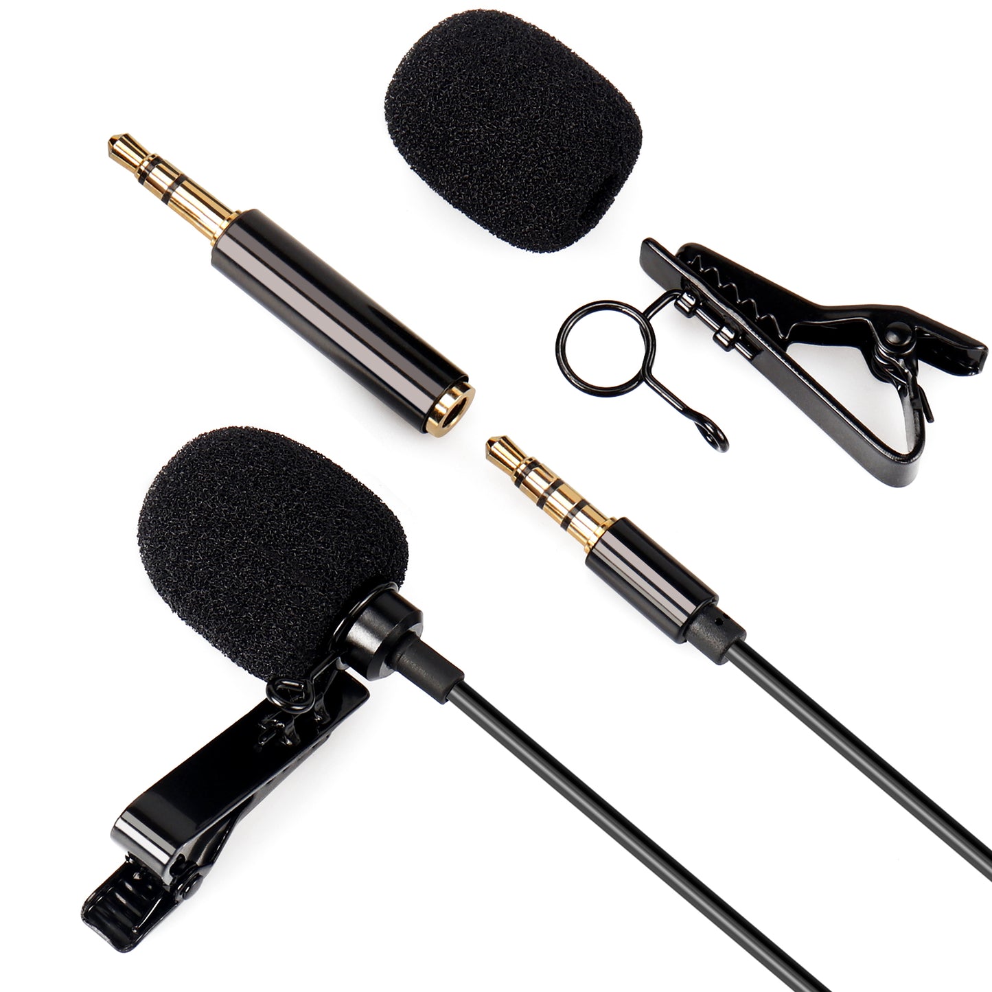 Lavalier Lapel Microphone Clip-On Omnidirectional TRRS TRS - August MCP100