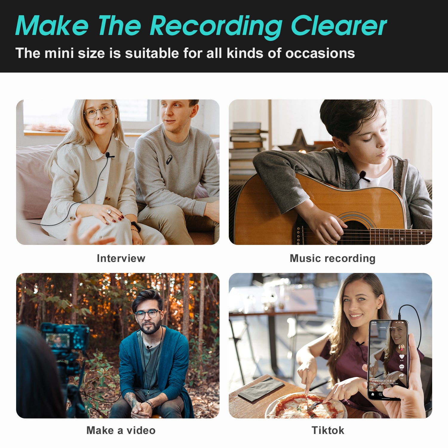 Lavalier Lapel Microphone Clip-On Omnidirectional TRRS TRS - Daffodil MCP100