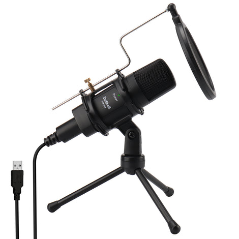 USB Microphone for a PC with Pop Filter, Shock Mount and Desk Microphone Stand MCP200B