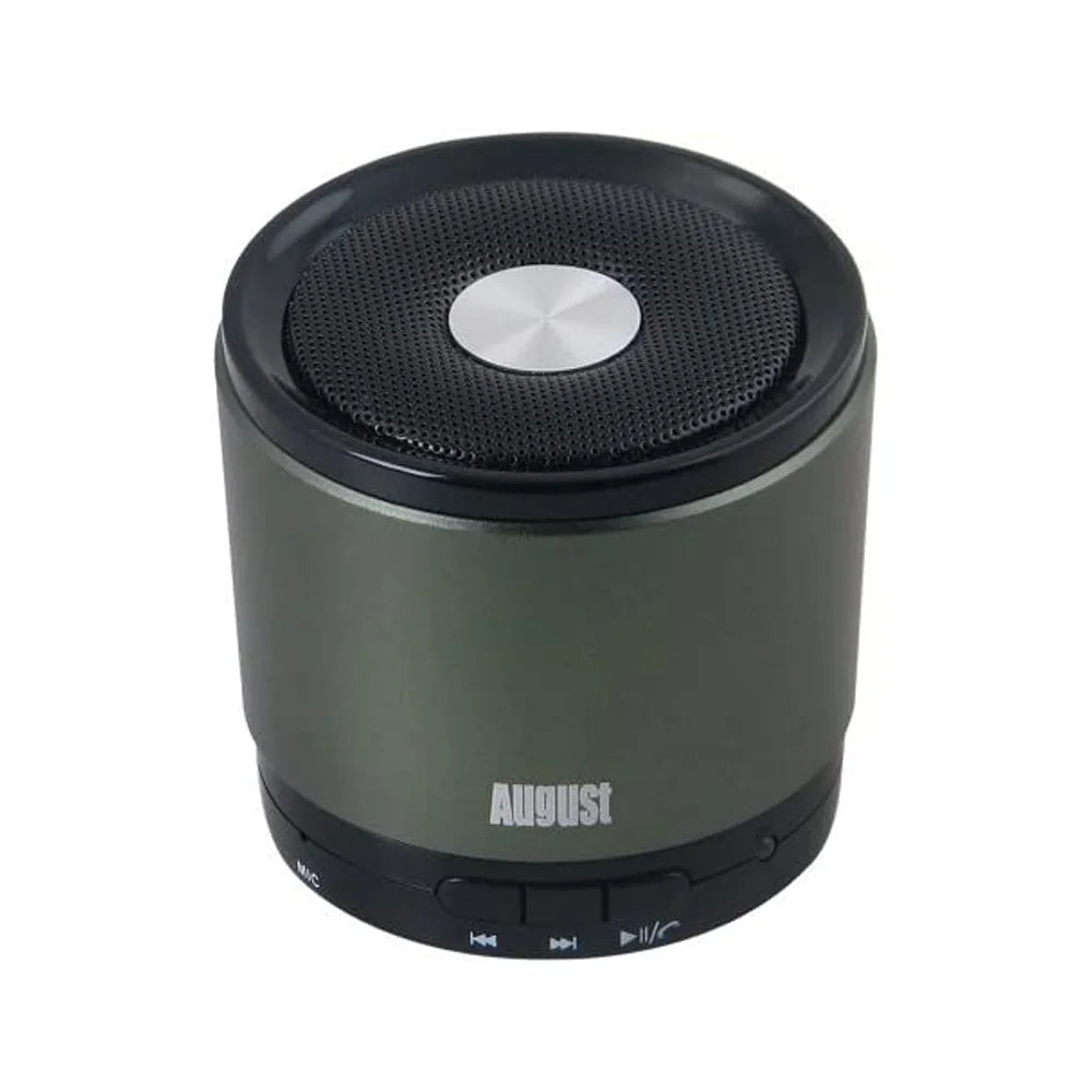 Portable Bluetooth Speaker Rechargeable Battery Microphone AUX August MS425 Green