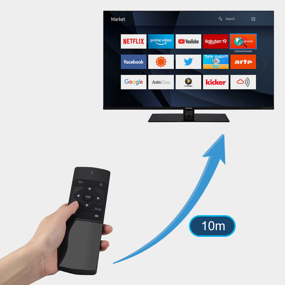 USB Air Mouse Portable Keyboard Remote Control for PC, Laptop, Kodi, Raspberry Pi, Chromebook August PCR500