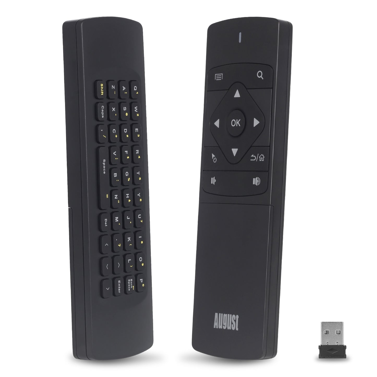 USB Air Mouse Portable Keyboard Remote Control for PC, Laptop, Kodi, Raspberry Pi, Chromebook August PCR500