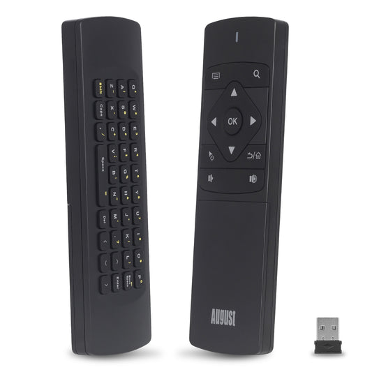 USB Air Mouse Portable Keyboard Remote Control for PC, Laptop, Kodi, Raspberry Pi, Chromebook August PCR500