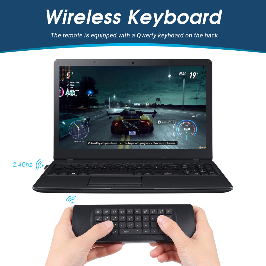 USB Air Mouse Portable Keyboard Remote Control for PC, Laptop, Kodi, Raspberry Pi, Chromebook August PCR500