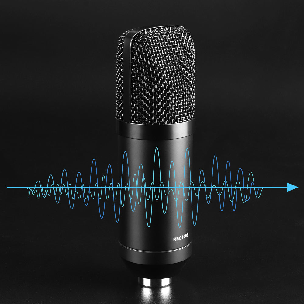 USB Gaming Studio Condenser Microphone Professional Bundle - August REC100B