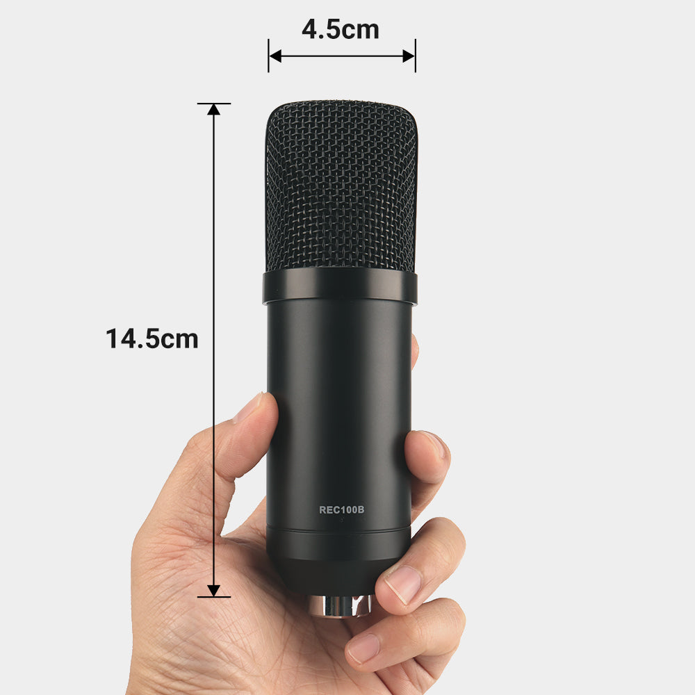 USB Gaming Studio Condenser Microphone Professional Bundle - August REC100B