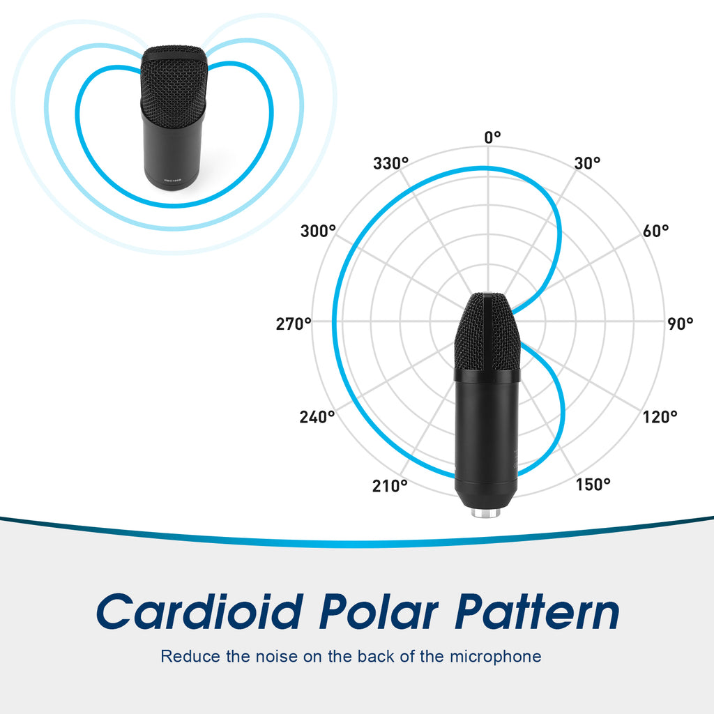 USB Gaming Studio Condenser Microphone Professional Bundle - August REC100B