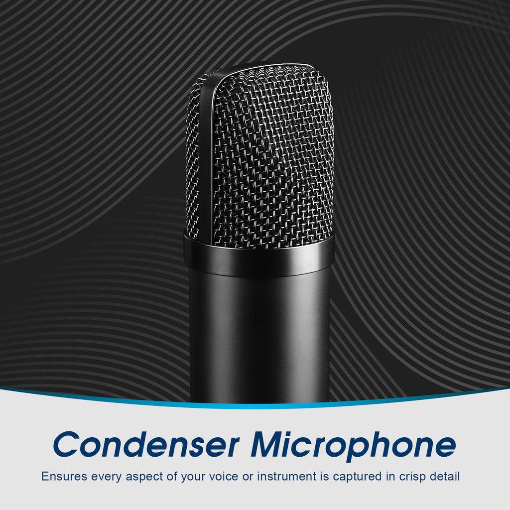 USB Gaming Studio Condenser Microphone Professional Bundle - August REC100B