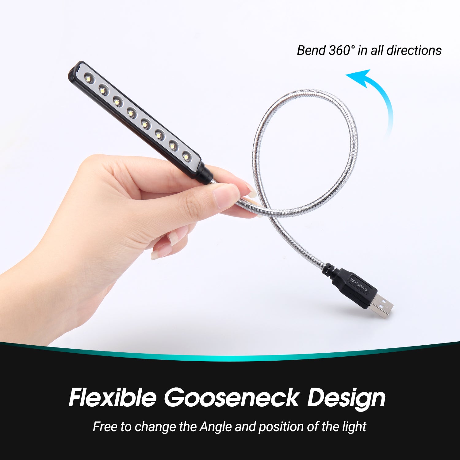 USB LED Keyboard Lamp Flexible Gooseneck Laptop Reading Light MAC Chromebook ULT05