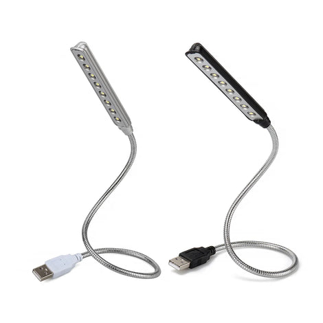 USB LED Light - 8 Super Bright LED Reading Lamp - No Batteries Needed - PC  & Mac Compatible (ULT05 Black)