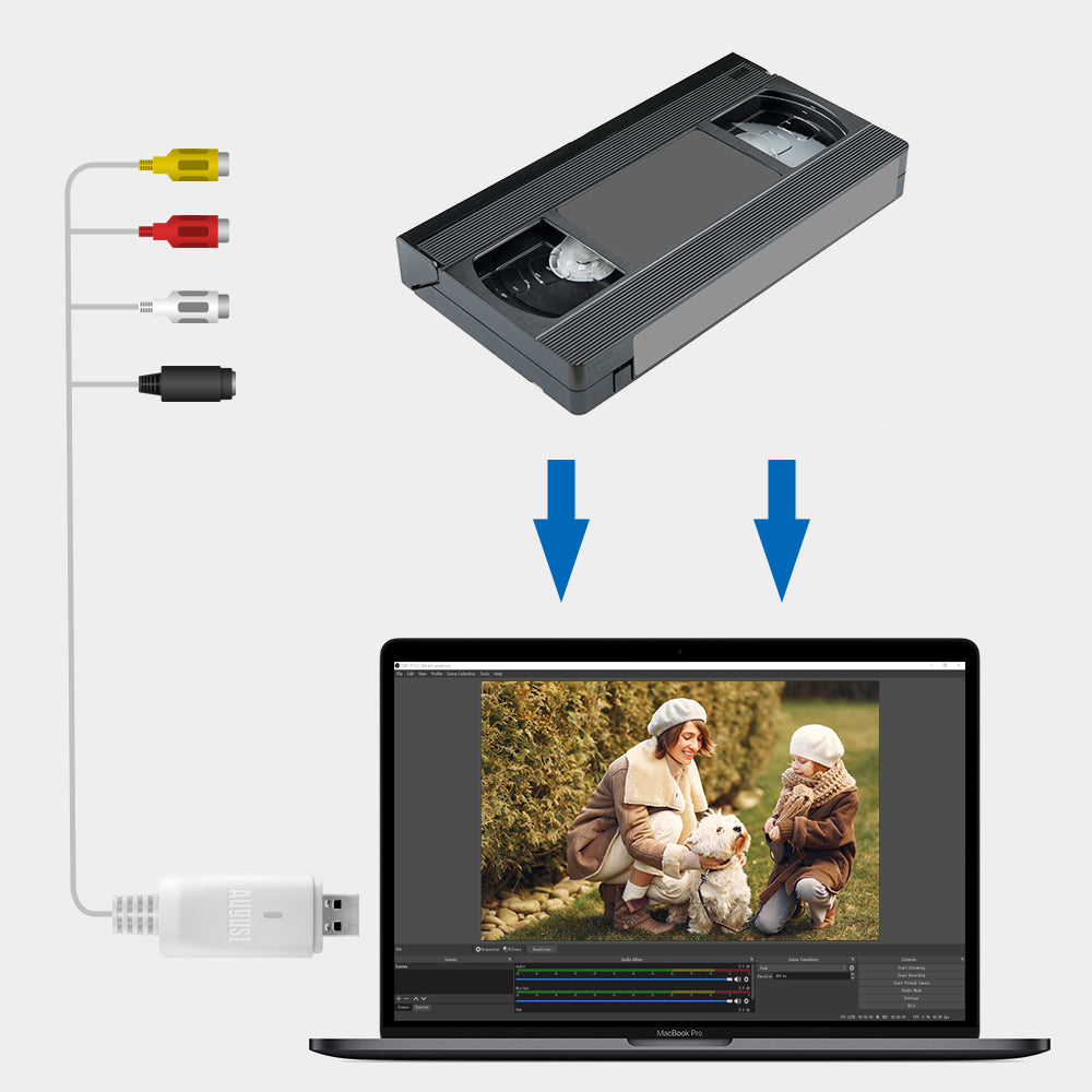 VHS DVD PC Digital Conversion Video Grabber for Windows, MacOS - August VGB300 [Refurbished]