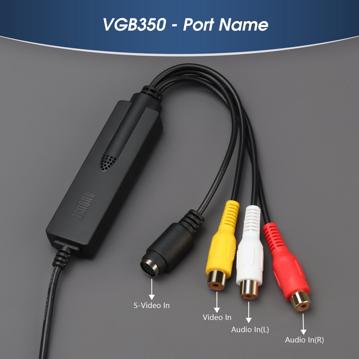 Windows PC VHS to Digital Video Capture Card DVD Hi8 SECAM - August VGB350 [Refurbished]