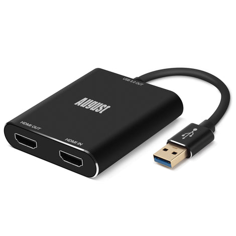 Video Capture Device HDMI Input and Output - Game Capture Card for Streaming - August VGB500