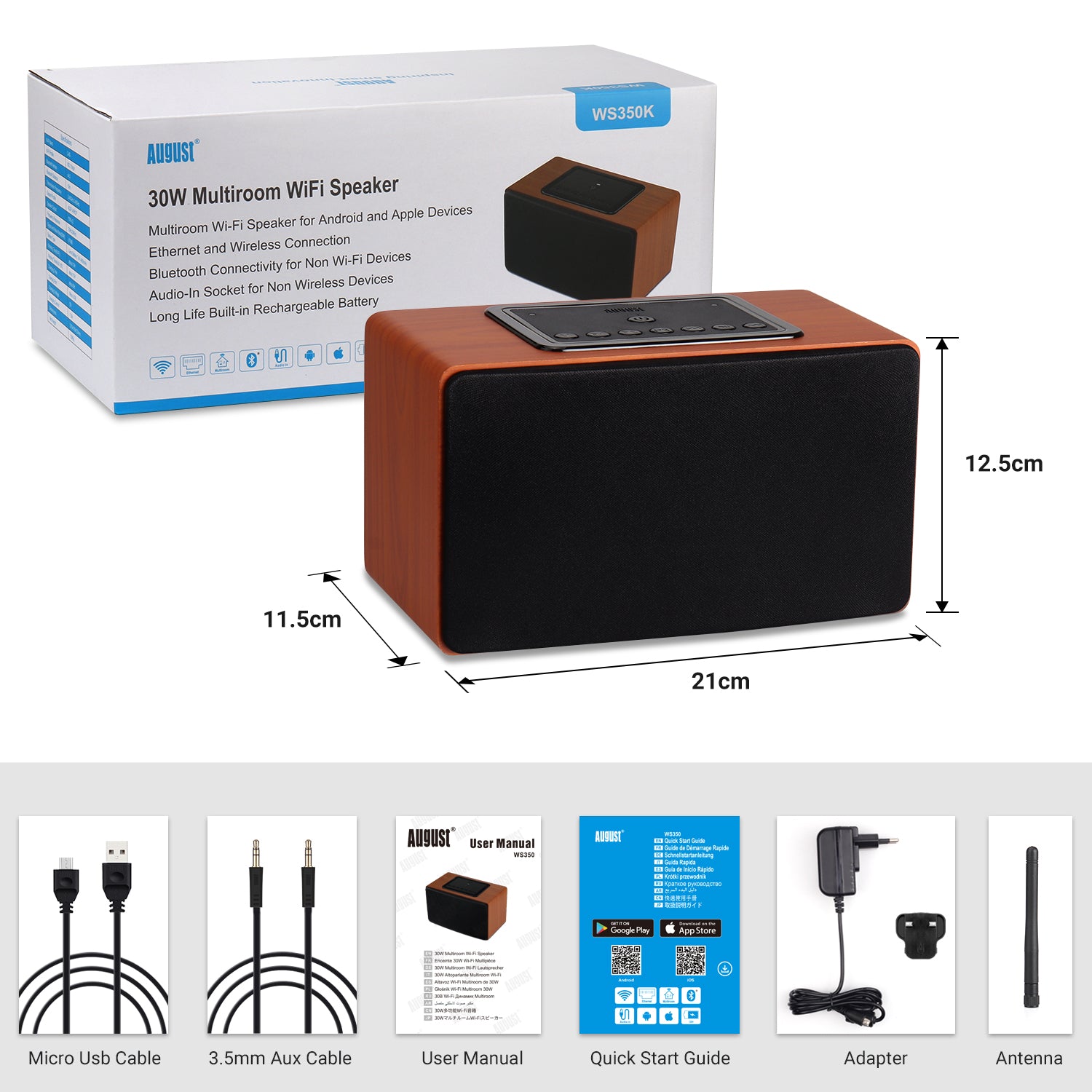 Bediende Sluimeren nachtmerrie Internet Radio WiFi Portable Speaker System | August WS350 – iDaffodil