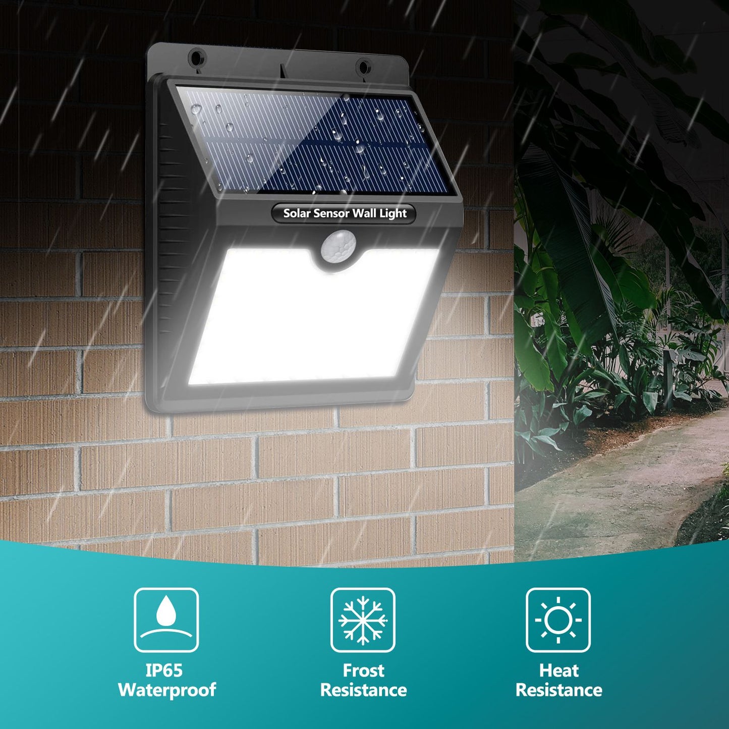 Outdoor Solar Motion Sensor Security Light, Shed, Fence- 46 LED Lights - LEC800