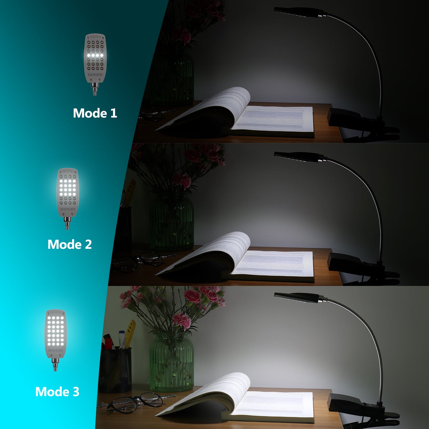 USB Gooseneck LED Reading Lamp for Bed, Desk and Shelves - ULT300